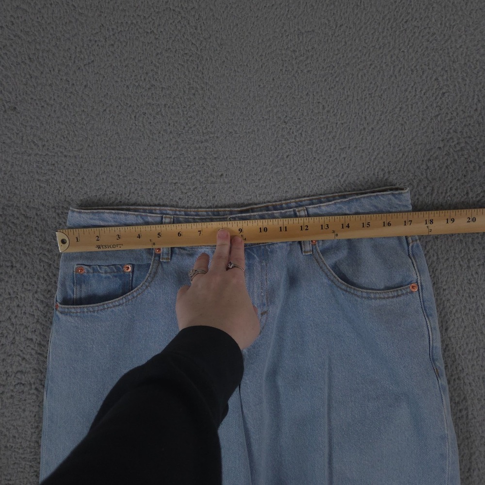 Motel Rocks Jeans Womens 30x32 Blue Wide Leg Parallel Mid Rise Light Wash Denim - Picture 6 of 10
